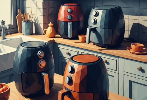 Air fryers in a kitchen